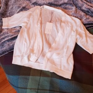 White Short Sleeve Sheer Cardigan